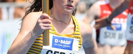 Celine Böer (LG Region Karlsruhe) bei der Bauhaus Junioren Gala 2024.